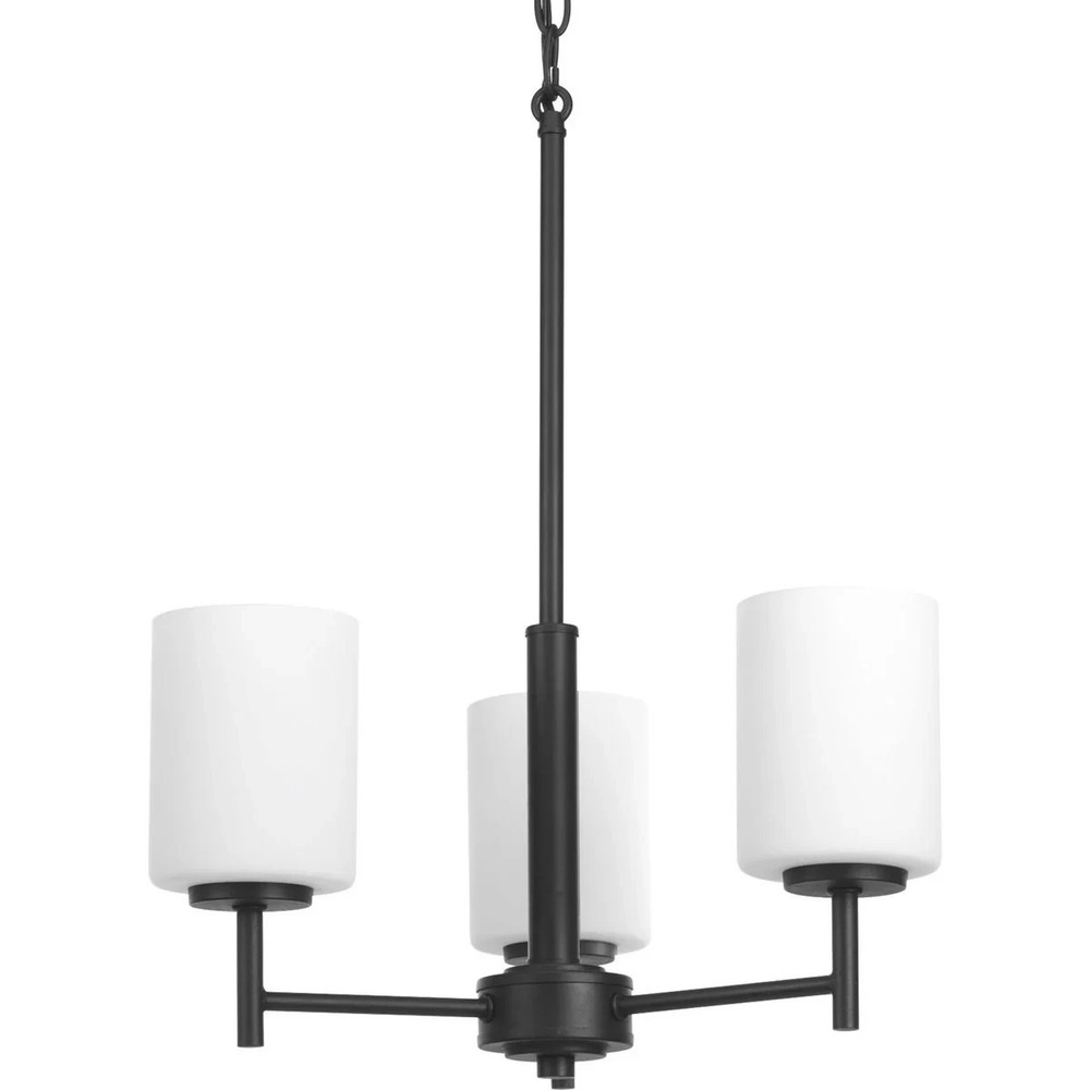 Progress Lighting - Replay  Three-Light Etched White Glass Chandelier P4318-31